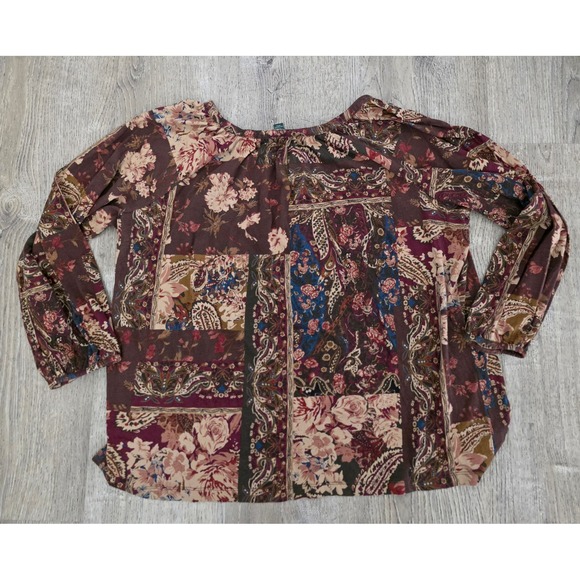 Lauren Ralph Lauren Floral Paisley Patchwork Cotton Knit Top Blouse Size 3XL - Picture 9 of 10